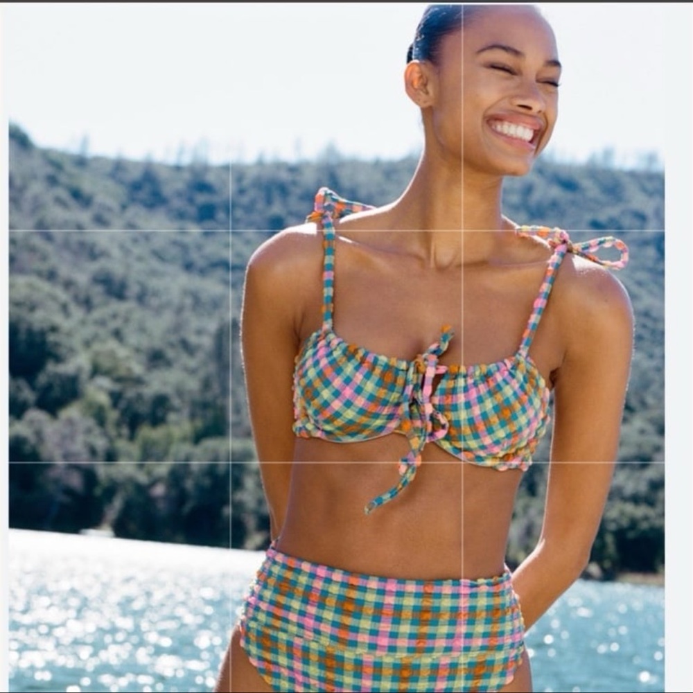 NWT BEACH RIOT Highway Bikini Bottom in Sunny Side Gingham - Picture 3 of 8